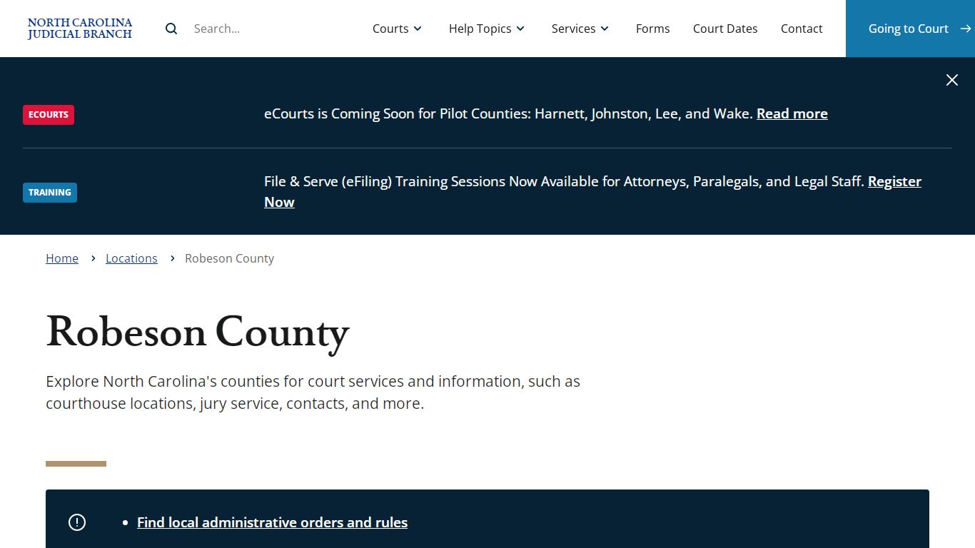Robeson County | North Carolina Judicial Branch - NCcourts